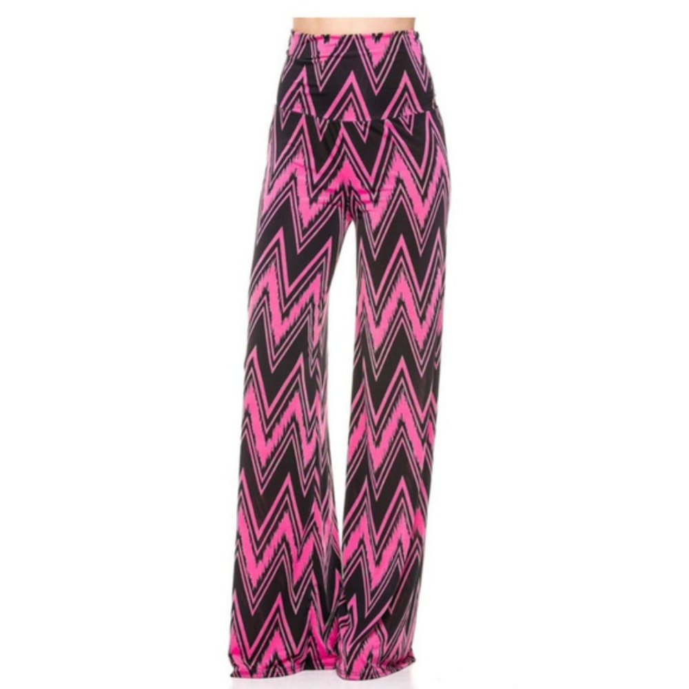 Superline Pink Zig Zag Chevron Palazzo Pants